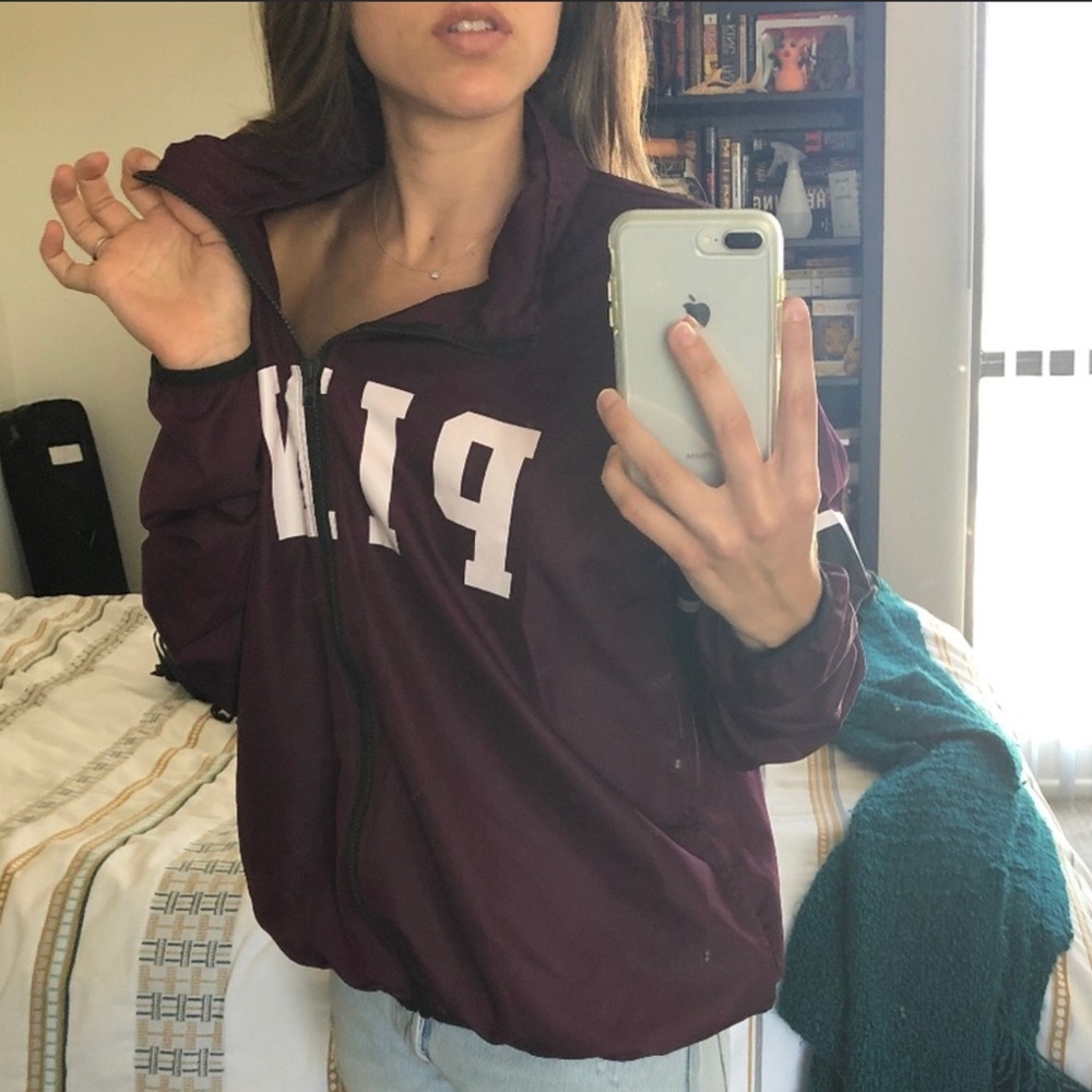 PINK Victoria's Secret Dark Purple Wind Breaker